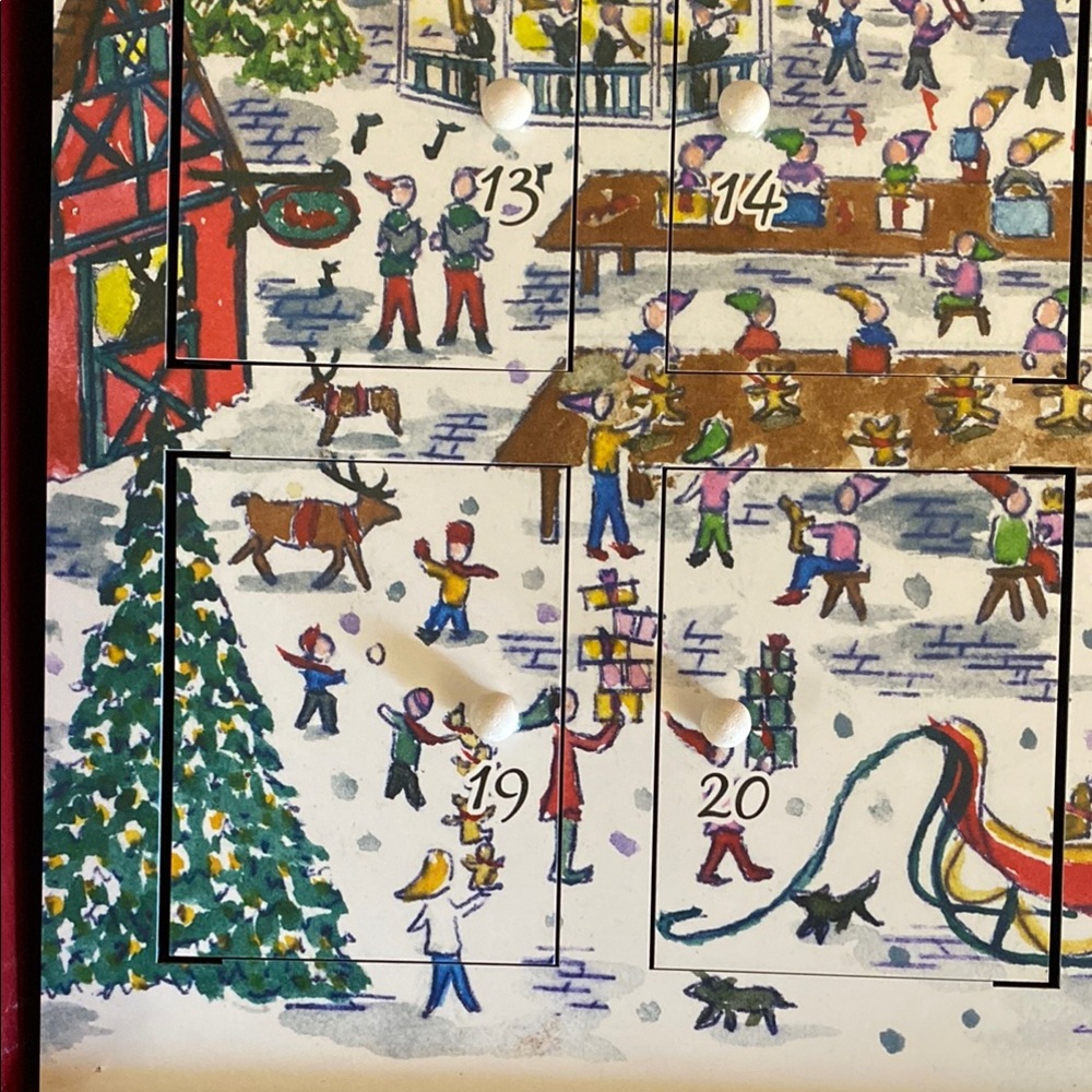 Wooden Advent Calendar - Festive Red - Picture 6 of 16
